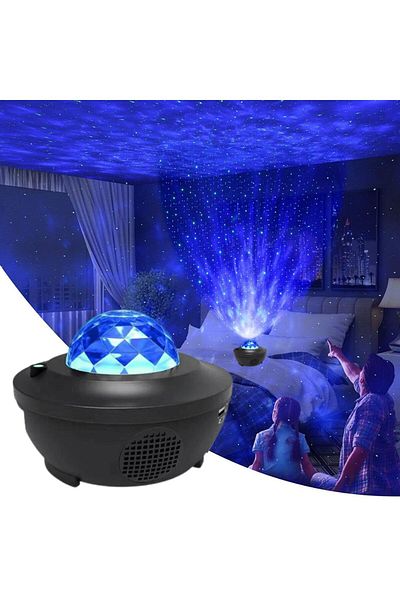 Generic Starry Projector Light, Starry Sky Galaxy Projector With Speaker - Black