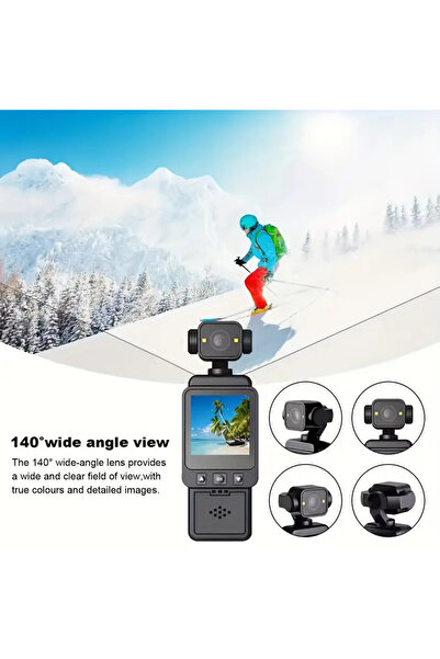 Generic Portable HD Dual-Lens Camera Recorder – 1080P, 180° Rotating Lens, Fill Light, 3.91cm Display
