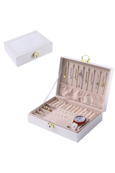 gaman Gmn10 Luxury Jewelry-Jewelry Storage Box with Lockable Key Large-Size Multi Jewelry Organizer