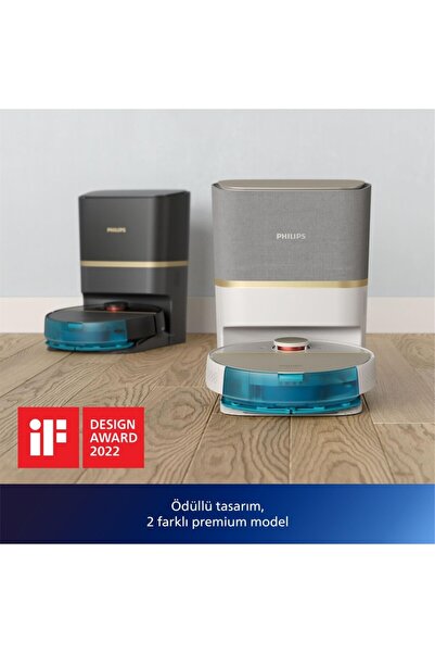 Philips Islak ve Kuru Otomatik Boşaltma İstasyonlu Beyaz Robot Süpürge Beyaz ...