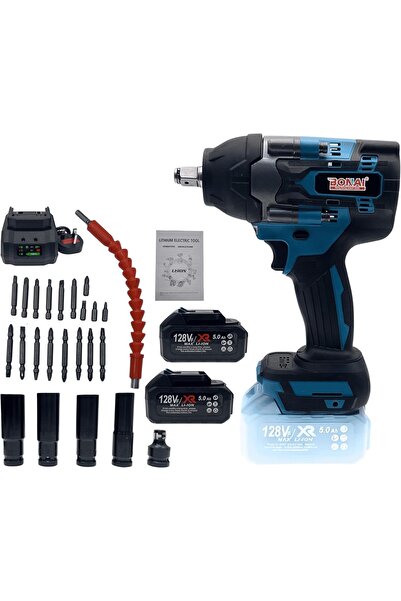 Bonai مفتاح ربط لاسلكي بدون فرشاة 128 فولت، أداة كهربائية عالية عزم الدوران 6...