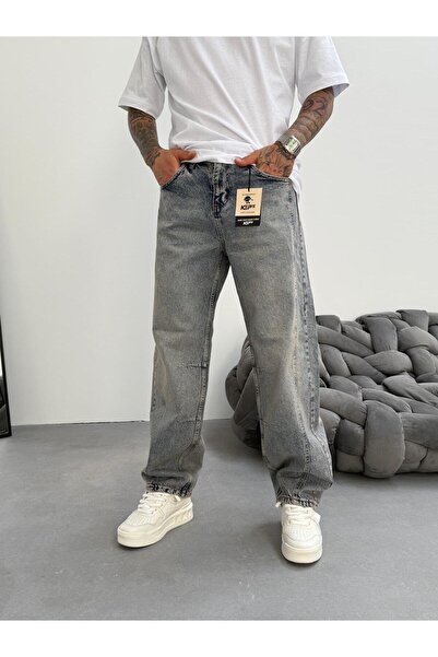 Generic Brand Relax Baggy Jean with Stitching Detail