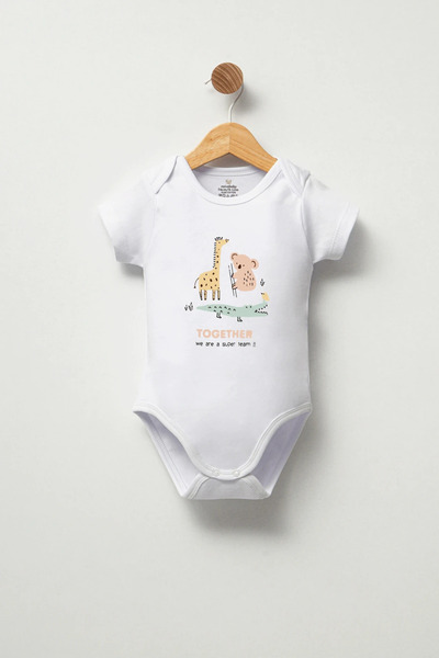 Naive Baby 100% Cotton Baby Bodysuit - Together Bodysuit - Baby Bodysuit Badi - Written Bodysuit
