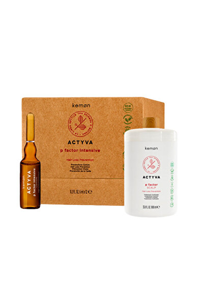Kemon Set anti-cădere Actyva P Factor, tratament 1000 ml + loțiune 12 x 6 ml