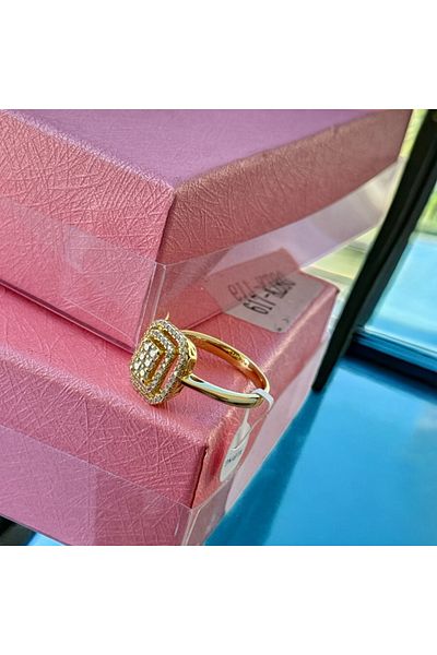 İNN JEWELLERY Steel Ring Tarnish-Free Antiallergic Baguette Figured (2 Years Importer Guaranteed)
