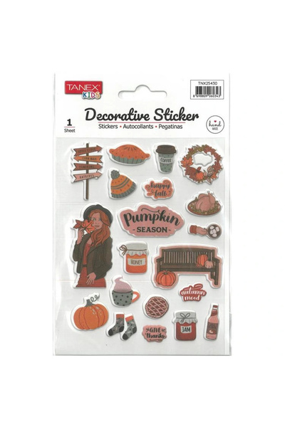 Tanex KIDS TNX-25430 DEKORATİF ETİKETLER - PUFFY BAL KABAĞI SERİSİ STICKER - TEKLİ