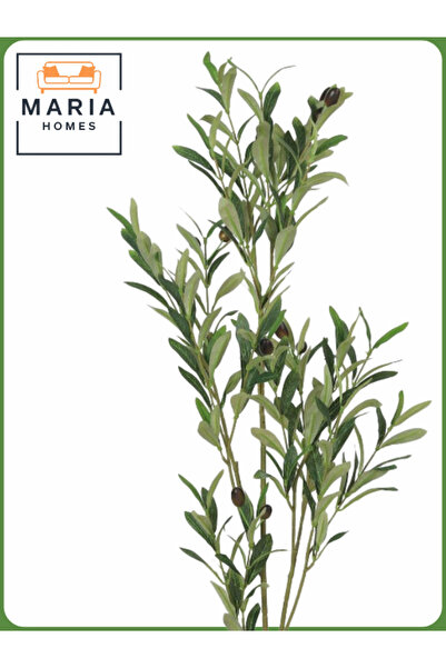 MARIA HOMES Artificial Olive Tree 85 cm – Realistic Green Leaves in Brown Plastic Pot