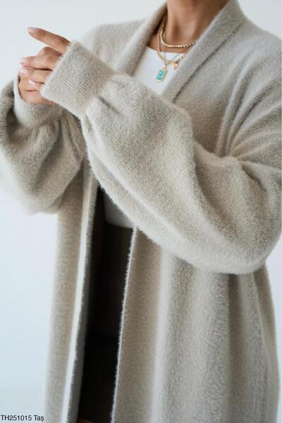 CADDELAMODA Women's Shawl Collar Bearded Long Soft Cardigan