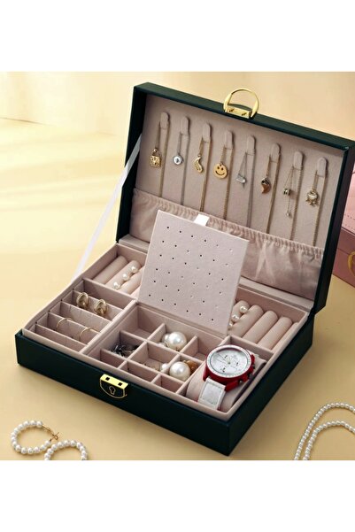 gaman Gmn10 Luxury Jewelry-Jewelry Storage Box with Lockable Key Large-Size Multi Jewelry Organizer
