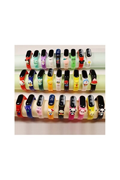 Mixbo Ceas pentru copii Mixbo, curea din silicon reglabilă, baterie integrată, cadran digital, alb, model Duck Desen