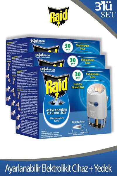 Raid Ayarlanabilir Elektrolikit 30 Gece Cihaz + Yedek x 3 Adet