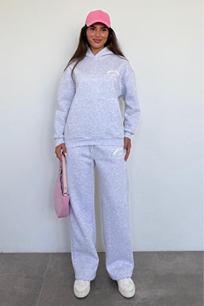 Madmext Karmelanj Hooded Printed Women's Tracksuit Set Mg2524