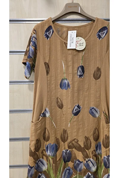Park Moda Italian Cotton Short Dress Tulip Pattern