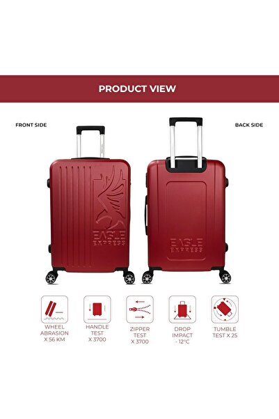 EAGLE EXPRESS SUPERIOR ABS HARD TROLLEY 20,24,28 inch Set BURGUNDY (EE-AHT-127) 3 Piece
