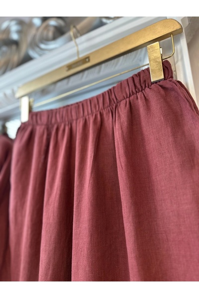 Invee 7145 Linen Suit - Claret Red