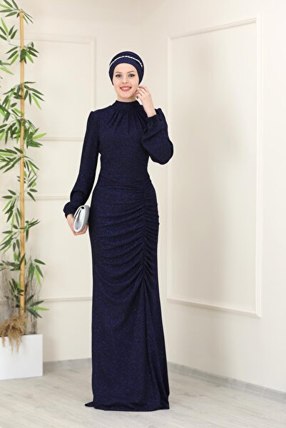 SUBU TASARIM Dream Evening Dress Navy Blue Tbsesm16