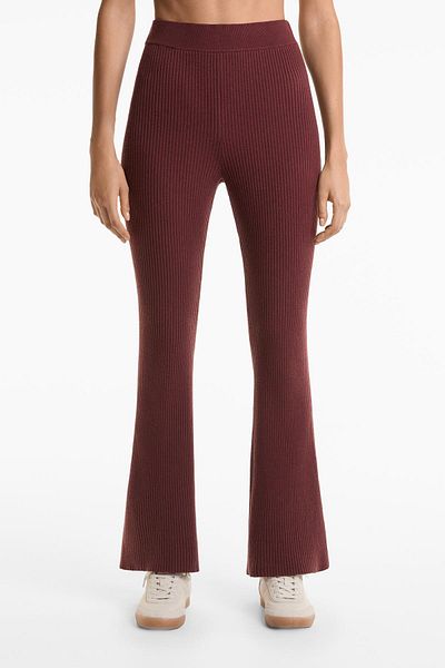 Oysho Flare rib knit trousers
