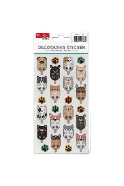 Tanex KIDS TNX-27112 DEKORATİF ETİKETLER - PUFFY BONCUK KÖPEKLER SERİSİ STICK...