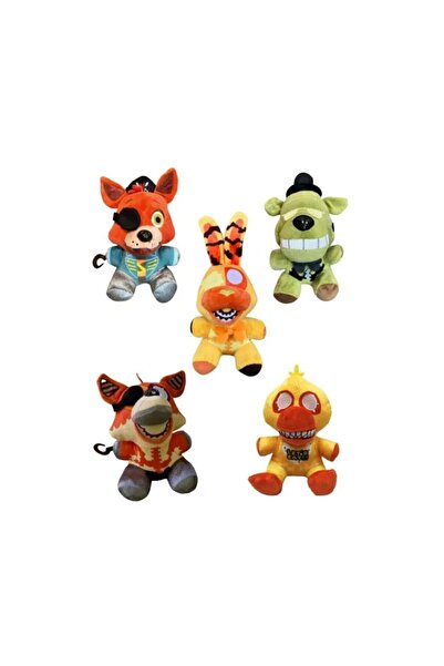 OEM Set 5 jucarii de plus, Fnaf Five Nights at Freddy's, multicolor, 27 cm