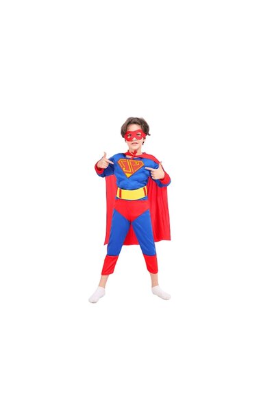 Mixbo Costum Carnaval Pentru Baieti Mixbo, SuperErou, Salopeta, Poliester, Cu Pelerina si Masca L