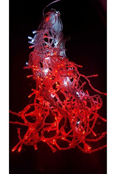 SDX Market Instalație de Crăciun 4 m x 0,7 m, Cortină cu franjuri, Roșu, 132 ...