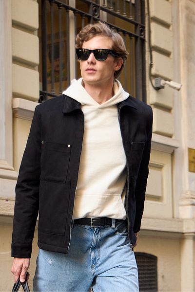 Danger Men's Cotton Jacket Coat Black
