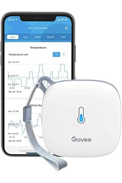 Govee WiFi Temperature and Humidity Sensor with Free Data Storage and Wireless Remote Control by