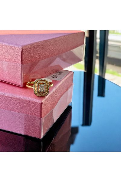 İNN JEWELLERY Steel Ring Tarnish-Free Antiallergic Baguette Figured (2 Years Importer Guaranteed)