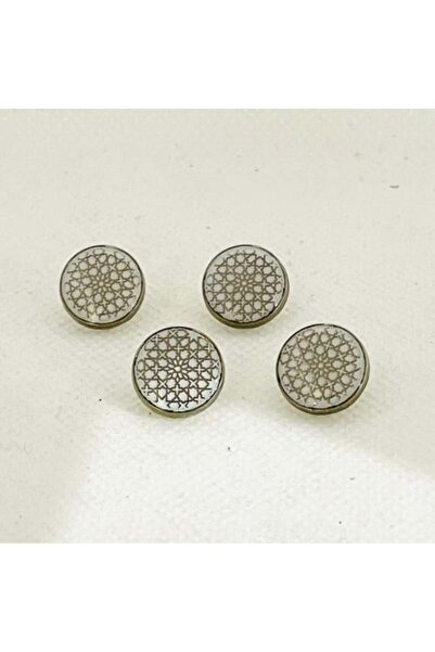 Abrar أزرار معدنية كبس للثوب السعودي الرجالي - طقم 8 قطع