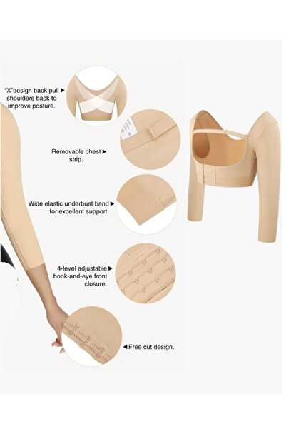 Fstyle Post-operative compression garment for tightening sagging hands, arms and back, with chest lift