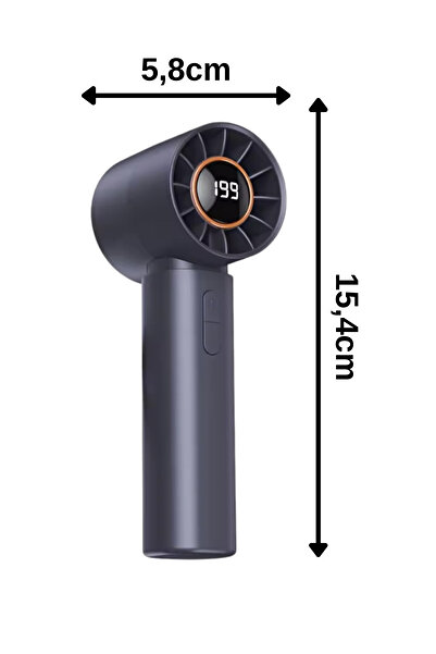 Techmaster Taşınabililir Mini Usb Şarjlı Turbo Dijital Ekranlı El Vantilatör Fan Soğutucu T12