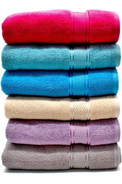 RISHAHOME طقم مناشف حمام قطني ١٠٠٪، ٦ قطع، ٧٠ × ١٤٠ سم | مجموعة مميزة