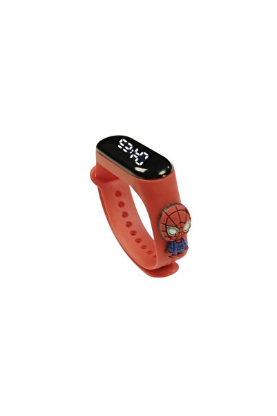 Mixbo - Children's Watch, Adjustable Silicone Strap, Integrated Battery, Digital Dial, Red, Spider,