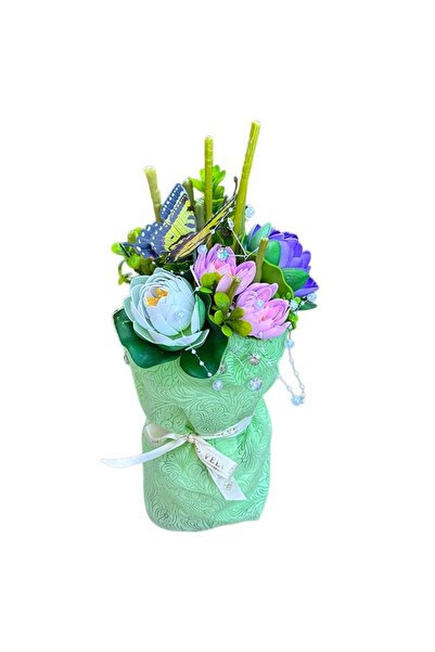 velve Buchet Symphony cu nuferi sapun, plante decorative artizanale, cristale...