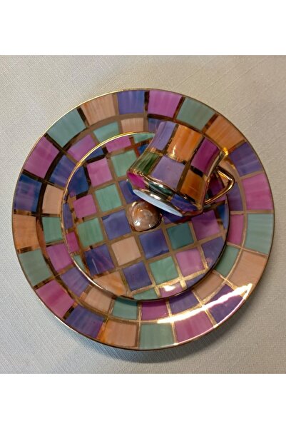 BY.RAYKA PORSELEN El Dekor PORSELEN EL BOYAMA TEK KİŞİLİK PASTA VE KAHVE FİNC...