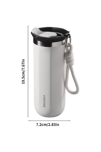 Mixbo Termos de cafea cu mâner, oțel inoxidabil, alb, 500 ml