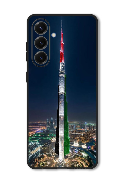 Theodor جراب متوافق مع هاتف Vivo V50 غطاء حماية مقاوم للصدمات بتصميم برج خليفة وعلم الإمارات العربية المتحدة