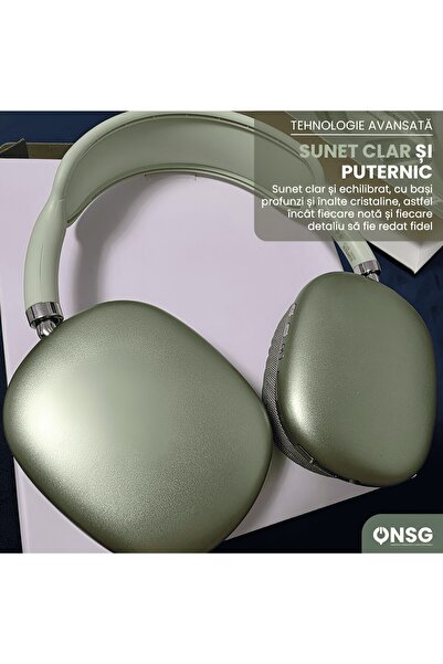 YETI Casti Wireless On-Ear Sunix BLT-27, Bluetooth 5.0, HiFi Stereo, Microfon, 30h, Verde