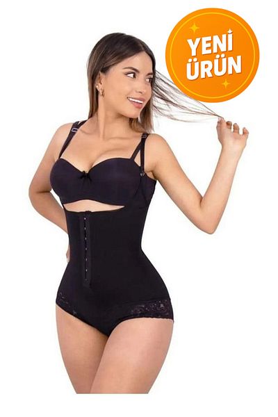 giyindegel Gathered Body with Underwire – Casual Comfort, Lace Detail, Snap Design