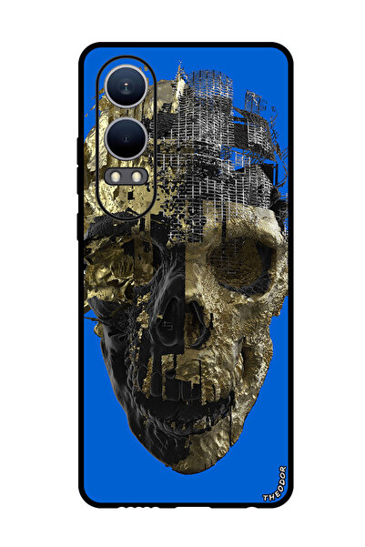 Theodor جراب واقٍ مضاد للخدش والصدمات لهاتف Oppo K12x (الصين) جمجمة فنية ذهبية