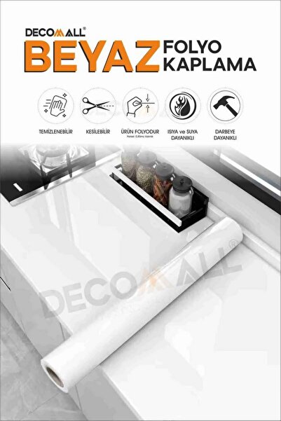 senavia farkınızı yansıtın SS (50x100cm) Parlak Beyaz Dolap Mobilya Fayans Zemin Kaplama Kendinden Yapışkanlı Folyo UltraParlak