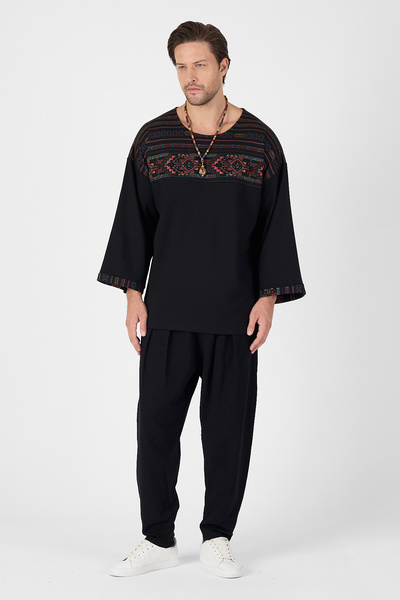 BABBOSS 2-Piece Bohemian Combination Shalwar and Ethnic Pattern Sweat