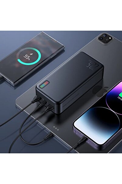 OEM Powerbank Extern 2xUSB, Silicon, Type-C, Micro-USB, 22.5W, 30000mAh, Z96, Negru