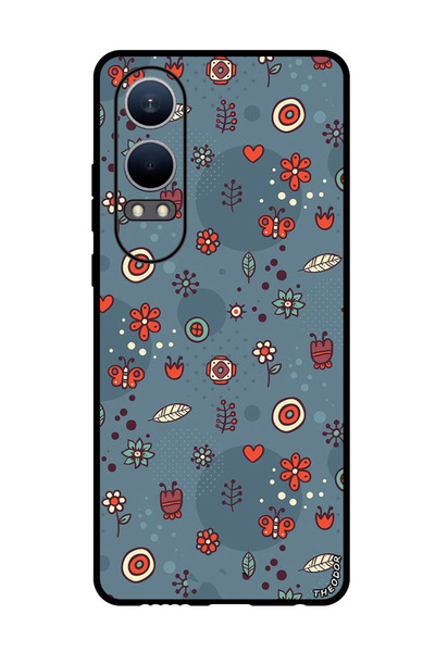 Theodor جراب واقٍ مضاد للخدش والصدمات لهاتف Oppo K12x (الصين) أوراق وأزهار