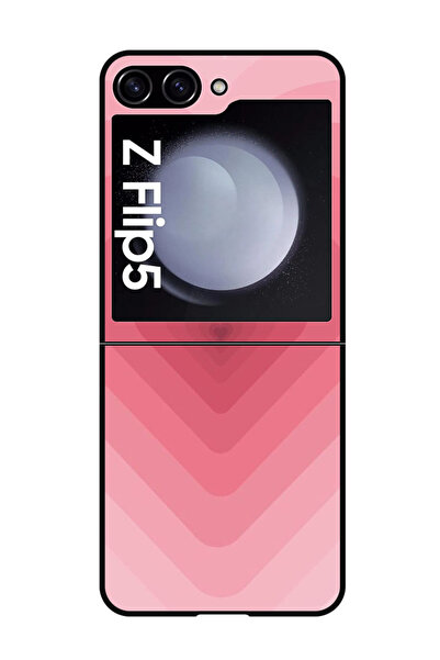 Theodor جراب واقٍ مضاد للخدش والصدمات لهاتف Samsung Galaxy Z Flip 5 قلوب وردي...