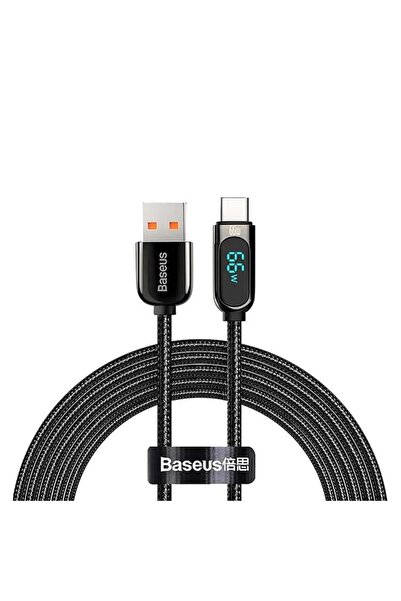 Baseus USB to Type-C Data Cable 66W, 2m, Display (CASX020101), Black