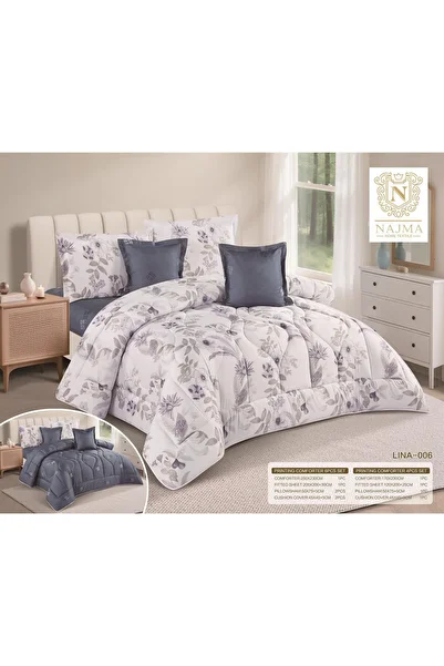 NAJMA Double-sided printed bedspread, 8-piece comforter set, size 230 x 240 cm