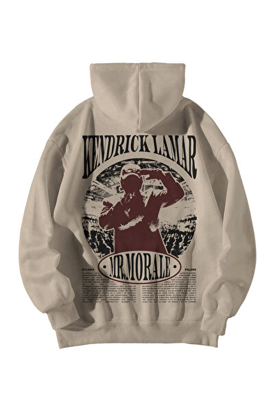 Harajuku Style Women Men Cream Kendrick Lamar Mr. Morale Printed Oversized Ho...