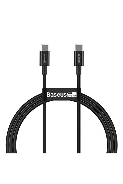 Baseus Charging and Data Transfer Cable Type-C to Type-C 100W, Silicone, 1m, C461, Black