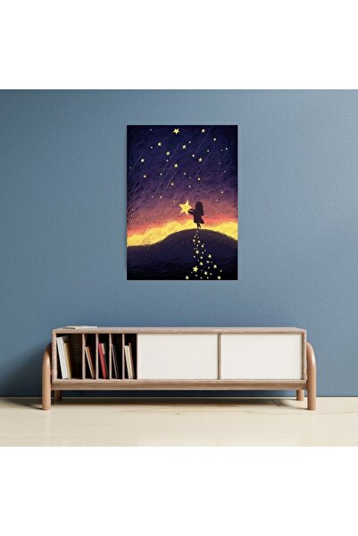 Çılgıntrend Πίνακας MDF με θέμα Κάτω από τον Ουρανό με Πεσμένο Αστέρι 20x28 εκ.